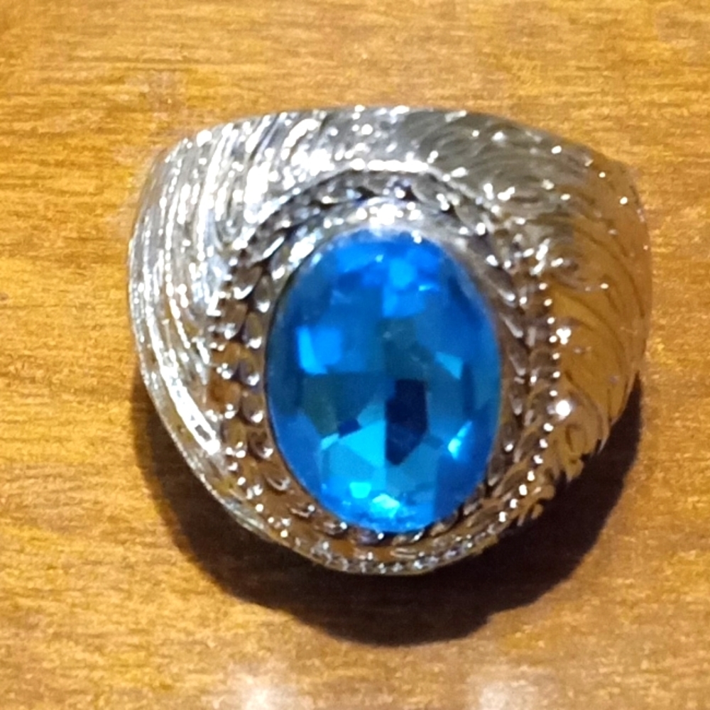 New 925 Sterling Silver Aquamarine Ring